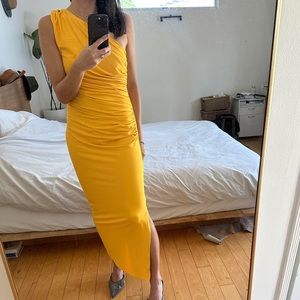 Zara draped asymmetrical dress